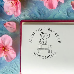 Tampons Encreurs Livre personnalisé Chien mignon sur livres