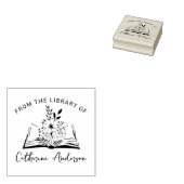 Tampons Encreurs Livre simple avec fleurs, de la bibliothèque de, (Tamponné)