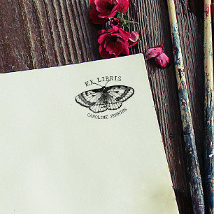 Tampons Encreurs Livre vintage Butterfly Ex Libris