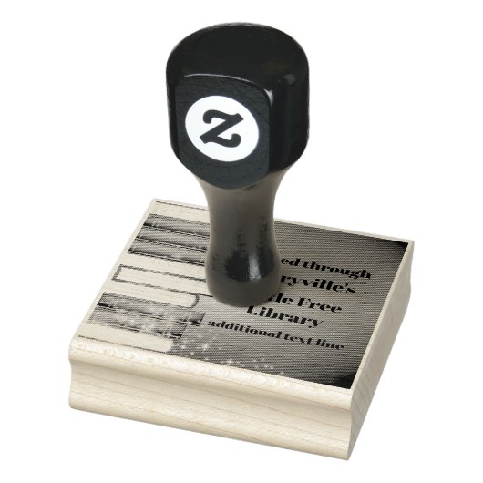 Tampons Encreurs Livres empilés Design Timbre en bois (Tampon)