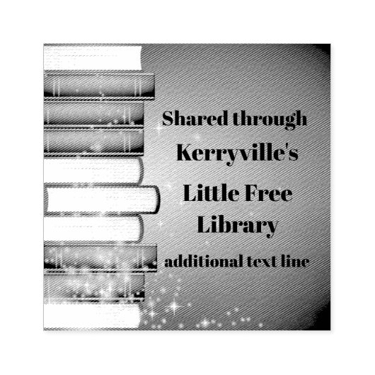 Tampons Encreurs Livres empilés Design Timbre en bois (Impression)