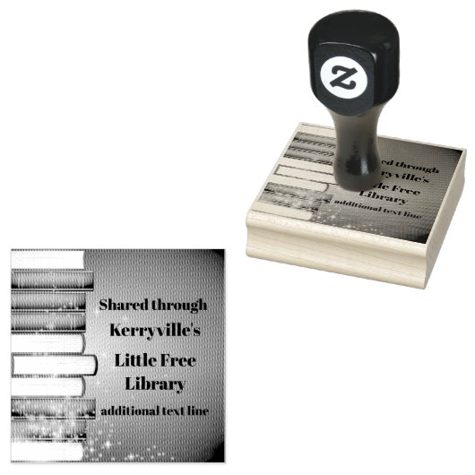 Tampons Encreurs Livres empilés Design Timbre en bois (Tamponné)