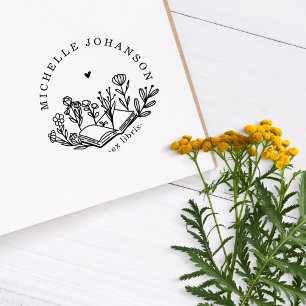 Tampons Encreurs Livres Fleurs Élégants Ex Libris Vintage