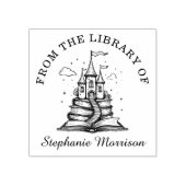 Tampons Encreurs Livres Stack Fairy Castle Nom Timbre Ex Librairie (Impression)