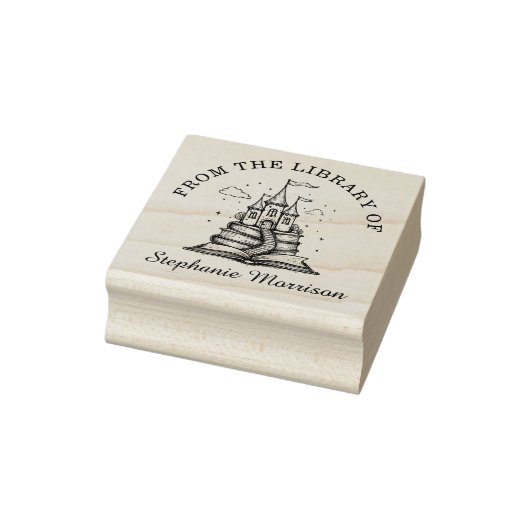 Tampons Encreurs Livres Stack Fairy Castle Nom Timbre Ex Librairie (Tampon)