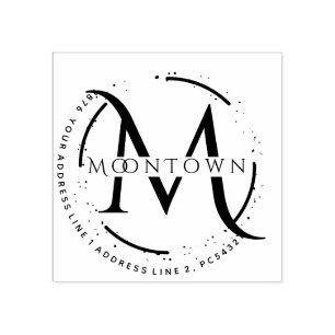 Tampons Encreurs Logo adresse de retour Elegant Monogramme