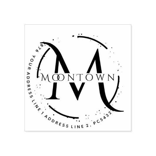 Tampons Encreurs Logo adresse de retour Elegant Monogramme (Impression)