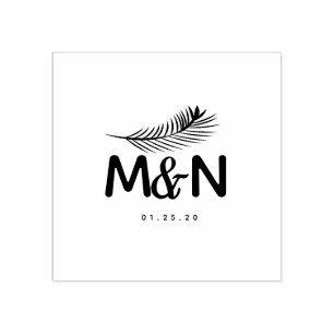Tampons Encreurs Logo de mariage feuille de palmier tropicale