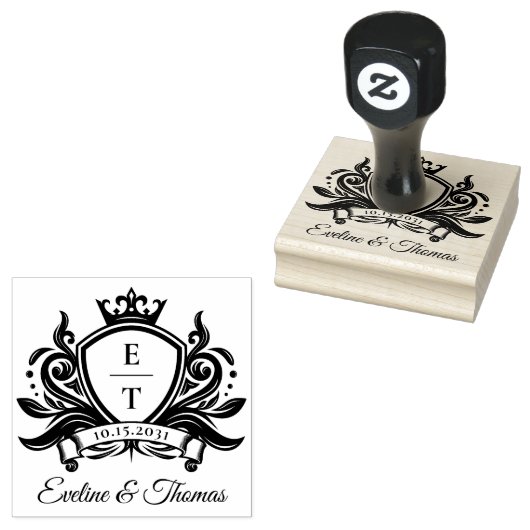 Tampons Encreurs Logo de monogramme de mariage royal gras moderne (Tamponné)