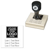 Tampons Encreurs Logo d'entreprise avec 3 lignes de texte (Tamponné)