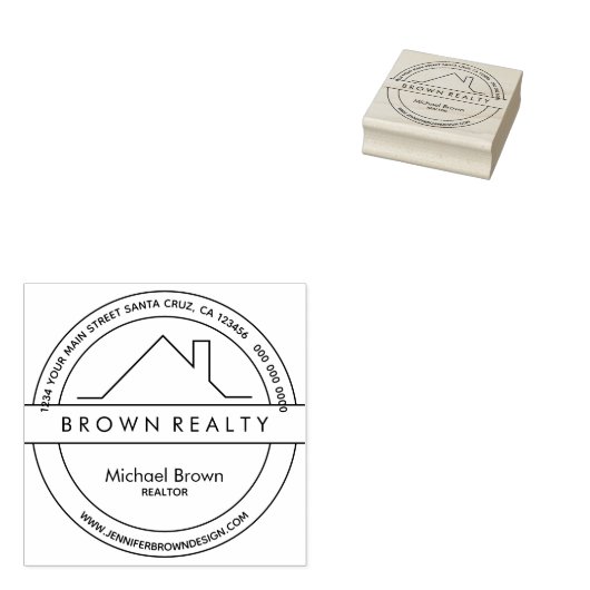 Tampons Encreurs Logo du toit Architecture House pour l'immobilier (Tamponné)