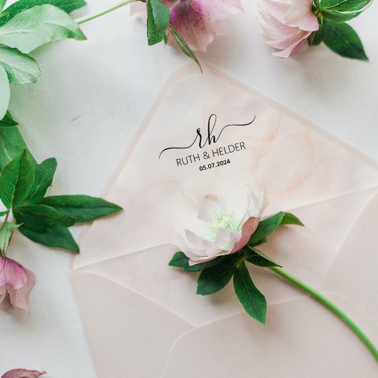 Tampons Encreurs Logo Monogramme de calligraphie simple