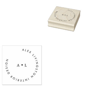 Tampons Encreurs Logo monogramme minimaliste cercle noir et blanc
