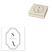 Tampons Encreurs Logo Personnalisé Élégant Minimal Monogram Crest (Tamponné)