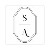 Tampons Encreurs Logo Personnalisé Élégant Minimal Monogram Crest (Impression)