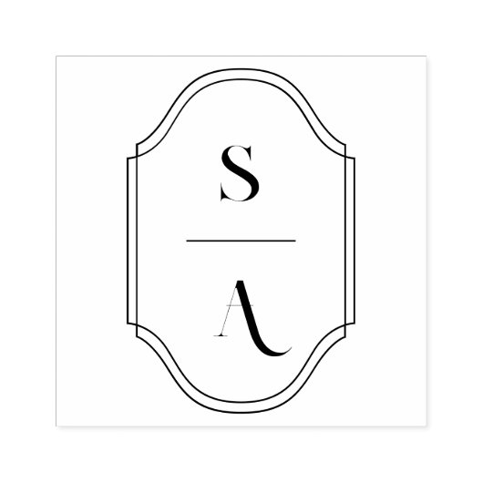 Tampons Encreurs Logo Personnalisé Élégant Minimal Monogram Crest (Impression)