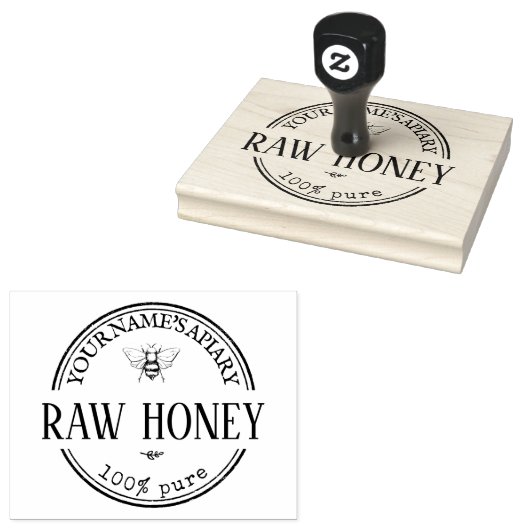 Tampons Encreurs Logo personnalisé Honeybee Honeypeb Bee Apière (Tamponné)