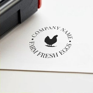 Tampons Encreurs Logo Silhouette de poulet personnalisé Ferme d'oeu