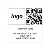 Tampons Encreurs Logo simple Code QR Adresse de retour de l'entrepr (Impression)