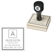 Tampons Encreurs Logo simple Nom simple Monogramme Adresse de retou (Tamponné)