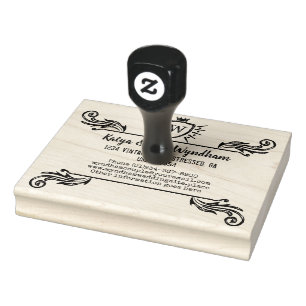 Tampons Encreurs Logo vintage de bouclier d'ornement de monogramme
