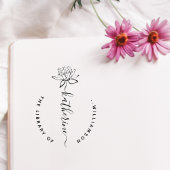 Tampons Encreurs Lotus Flower Elegant Script Custom Name Library Ru