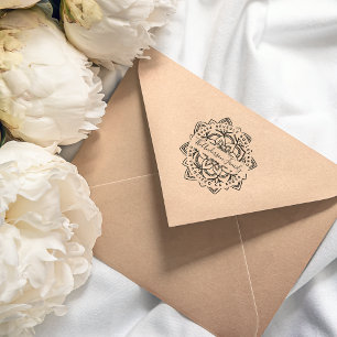 Tampons Encreurs Lotus Mandala Nom de famille Adresse de retour