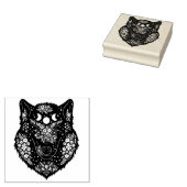Tampons Encreurs Loup Décoratif Avec Fleurs Et Lune (Tamponné)