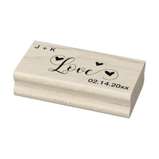 Tampons Encreurs Love Hearts Initiales et Date (Tampon)