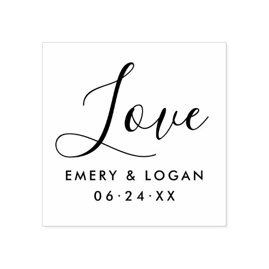 Tampons Encreurs Love in Hand Lettré Script | Monogramme Mariage (Impression)