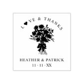Tampons Encreurs Love & Thanks Quote Wedding Bouquet Silhouette (Impression)