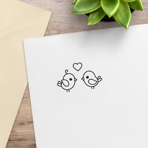 Tampons Encreurs Lovebirds - Paire de mignons oiseaux caricaturaux