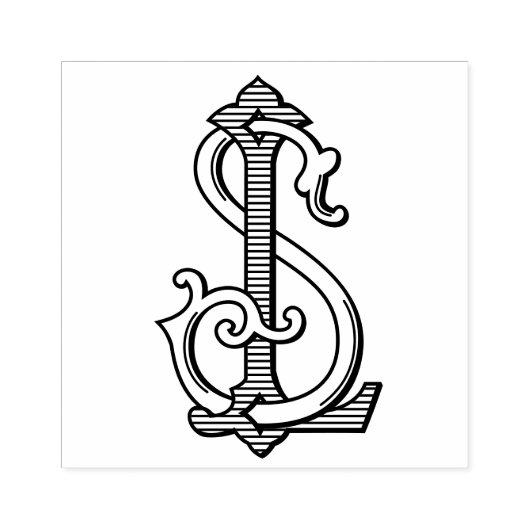 Tampons Encreurs LS Monogramme SL Timbre en caoutchouc (Impression)
