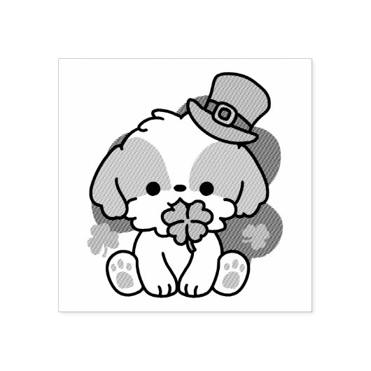 Tampons Encreurs Lucky Pup with Clover - St. Patrick's Day Cadeau (Impression)