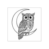 Tampons Encreurs Luna Owl Line Art avec Crescent Moon (Impression)