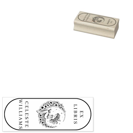 Tampons Encreurs Lune Déesse Fleur Lune Ex Librairie Timbre (Tamponné)
