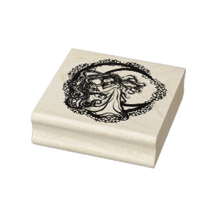 Tampons Encreurs Lune Enfant Bleu Floral Lune Déesse Art Lune Enfan