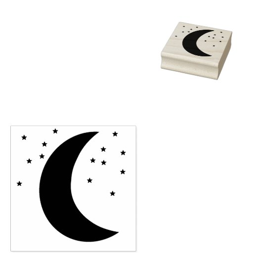 Tampons Encreurs Lune et étoiles Caoutchouc Art et Timbre d'artisan (Tamponné)