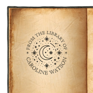 Tampons Encreurs Lune et étoiles fantaisistes de la bibliothèque de