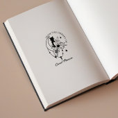 Tampons Encreurs Lune mystique personnalisée avec chat de la biblio