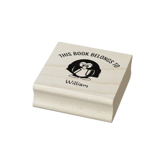 Tampons Encreurs Lunettes de pingouin mignonnes Ce livre appartient (Tampon)