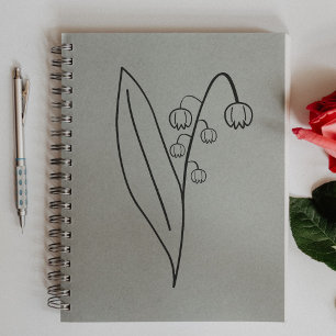 Tampons Encreurs Lys botanique de la vallée Line Art Flower