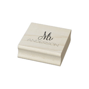 Tampons Encreurs M. Anderson Black Script Typography Ajouter un nom