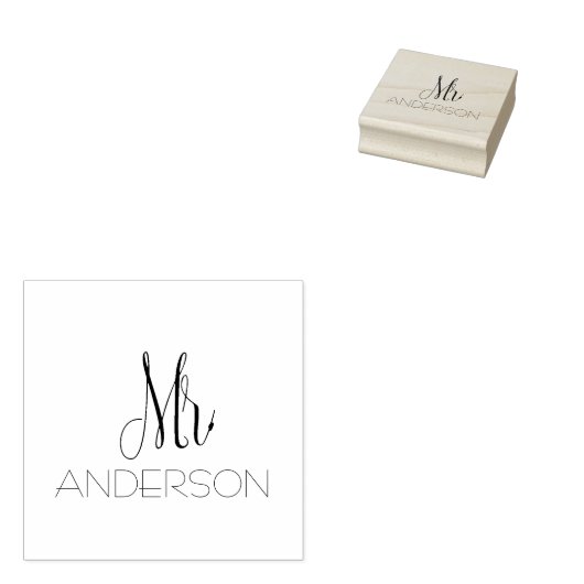 Tampons Encreurs M. Anderson Typographie de script noir Ajouter un  (Tamponné)