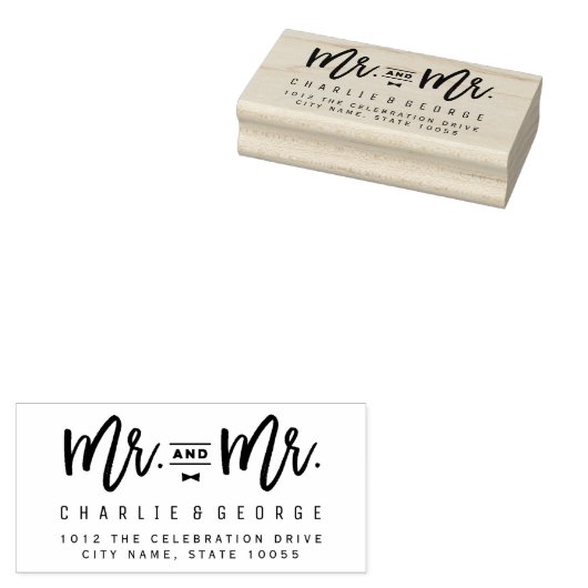 Tampons Encreurs M. et M. Bow Cravate Script Mariage gris en caoutc (Tamponné)
