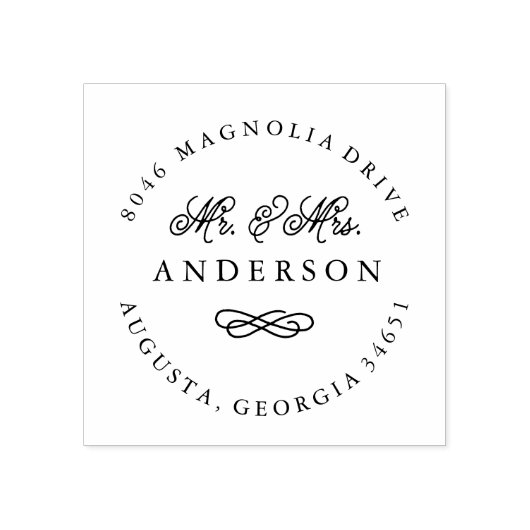 Tampons Encreurs M. et Mme Newlyted Adresse de retour Timbre (Impression)