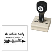 Tampons Encreurs Main Rustique Tirée Flèche Retourner Adresse Bois  (Tamponné)