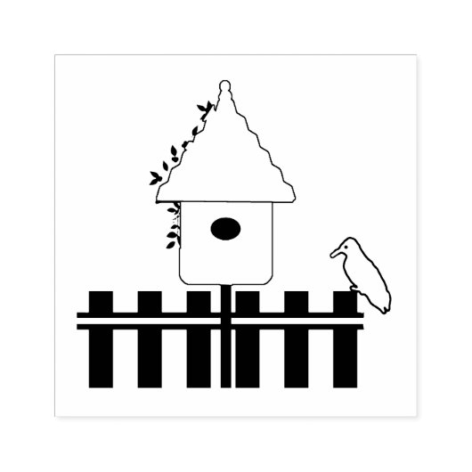 Tampons Encreurs Maison d'oiseau avec Picket clôtures en bois (Impression)