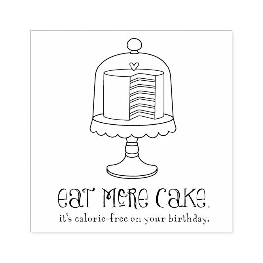 Tampons Encreurs Manger Plus De Gâteau Anniversaire Timbre En Caout (Impression)
