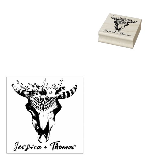 Tampons Encreurs Mariage Boho personnalisé (Tamponné)